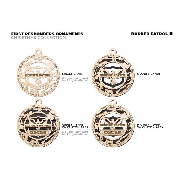 BORDER PATROL Officer Ornament Personalized First Responder Christmas Gift - Picture 3 of 5